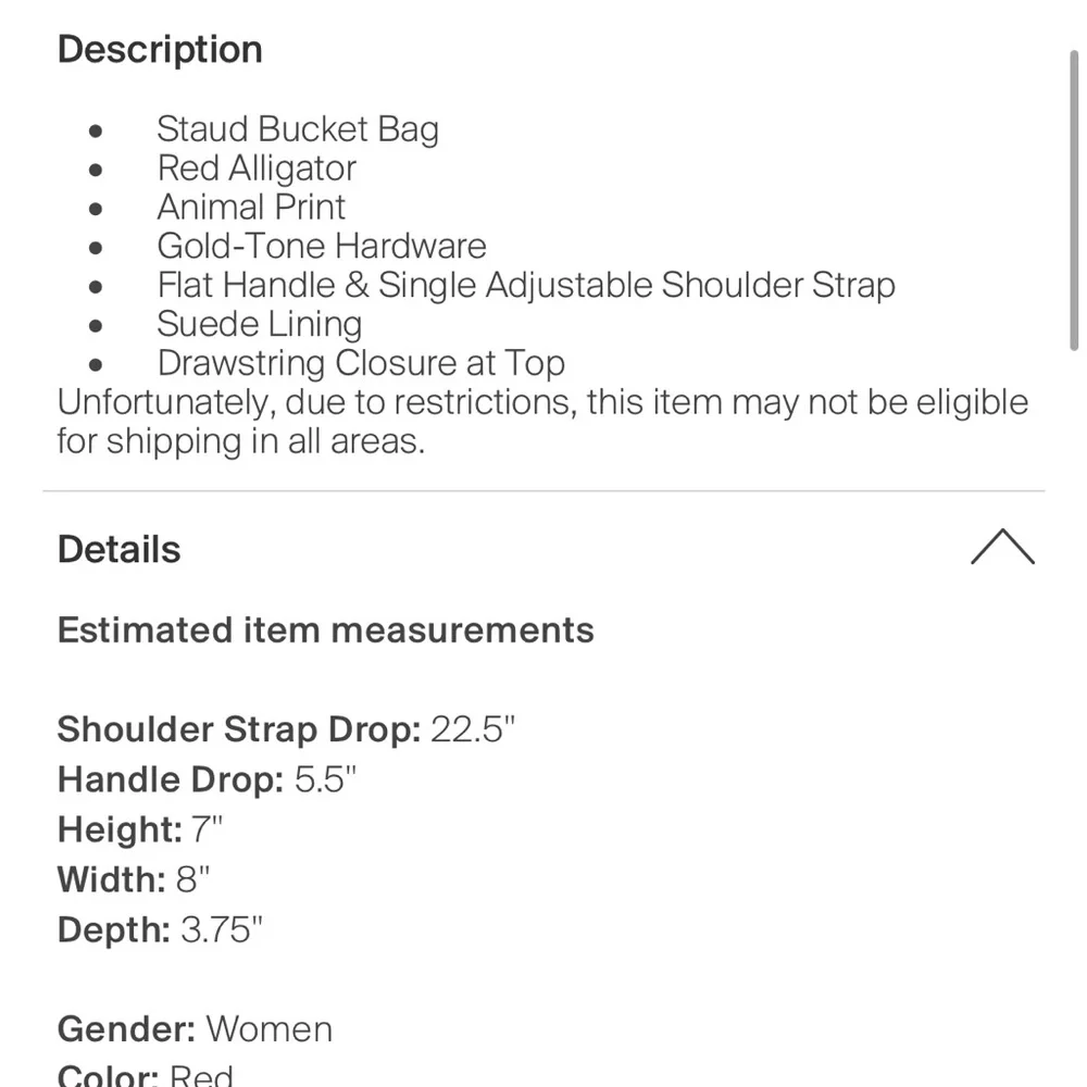 STAUD Burgundy Croc-Embossed Bucket Bag - Picture 5 of 5